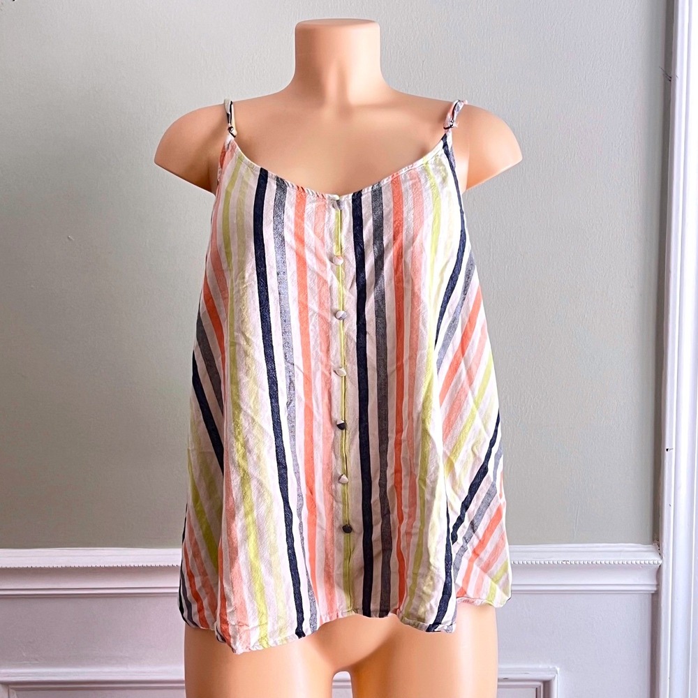 Perch by Blu Pepper Cami Tank Top Womens 3XL Striped Pastel Boho Summer